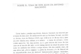 Sobre el tema de Don Juan en Antonio Machado