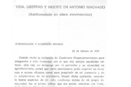 Vida, libertad y muerte en Antonio Machado