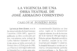 La vigencia de una obra teatral de José Armagno Cosentino