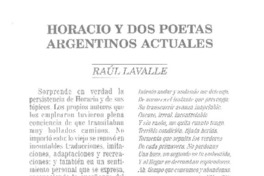 Horacio y dos poetas argentinos actuales