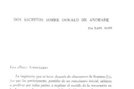Dos escritos sobre Oswald de Andrade
