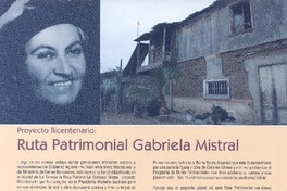 Ruta patrimonial Gabriela Mistral