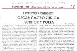 Óscar Castro Zúñiga, escritor y poeta