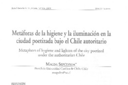 Metáforas de la higiene y la iluminación en la ciudad poetizada bajo el Chile autoritario