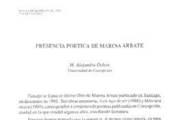 Presencia poética de Marina Arrate