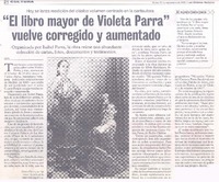 "El libro mayor de Violeta Parra" vuelve corregido y aumentado