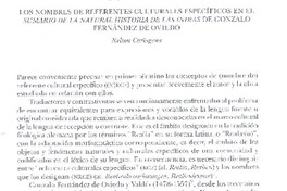Los nombre de referentes culturales específicos en el Sumario de la natural historia de indias de Gonzalo Fernández de Oviedo