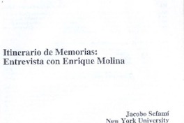 Itinerario de Memoria: entrevista con Enrique Molina