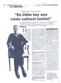 "En Chile hay una crisis cultural bestial"