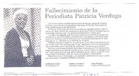Fallecimiento de la periodista Patricia Verdugo