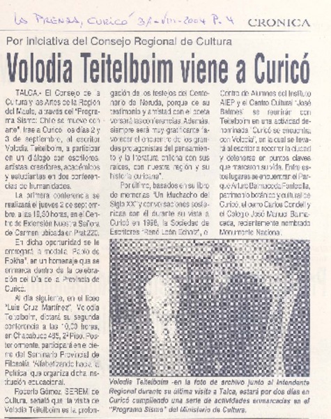 Volodia Teitelboim viene a Curicó