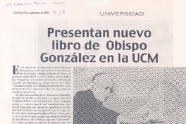 Presentan nuevo libro de Obispo González en la UCM