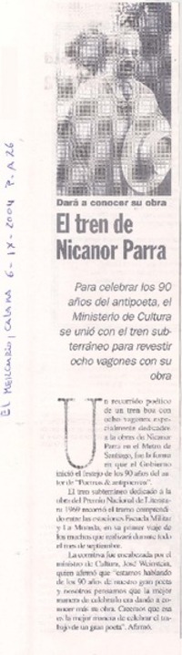El tren de Nicanor Parra
