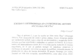 Esceso y heterodoxia en Entredios de Arturo Alcayaga Vicuña
