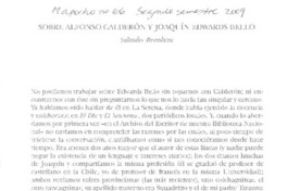 Sobre Alfonso Calderón y Joaquín Edwards Bello