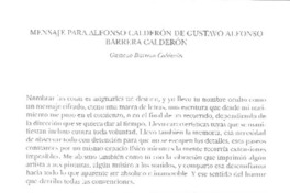 Mensaje para Alfonso Calderón de Gustavo Alfonso Barrera Calderón