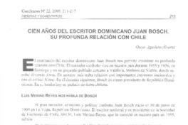 Cien años del escritor dominicano Juan Bosch, su profunda relación con Chile