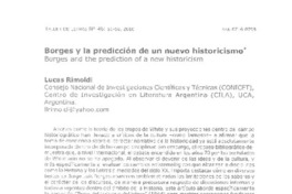 Borges y la predicción de un nuevo historicismo