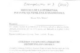 Historia de la literatura infantil y juvenil en Latinomérica