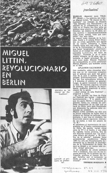 Miguel Littin, revolucionario en Berlín: [entrevista]