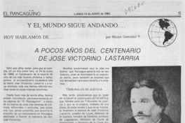 A pocos años del centenario de José Victorino Lastarria