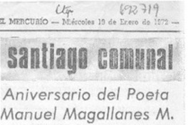 Aniversario del poeta Manuel Magallanes M.