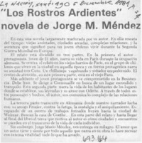 "Los Rostros ardientes" novela de Jorge M. Méndez.