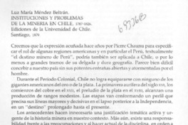 Instituciones y problemas de la minería en Chile