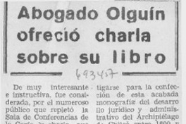 Abogado Olguín ofreció charla sobre su libro.
