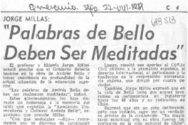 "Palabras de Bello deben ser meditadas".