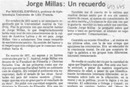 Jorge Millas: un recuerdo.
