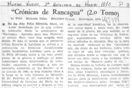 Crónicas de Rancagua" (2do. tomo)