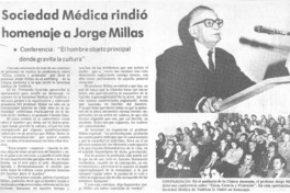 Sociedad médica rindió homenaje a Jorge Millas.