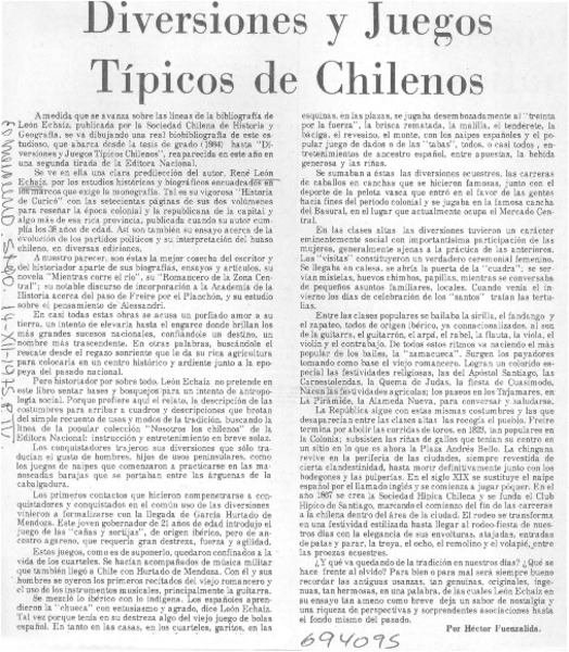 Diversiones y juegos típicos de chilenos