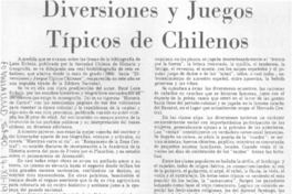 Diversiones y juegos típicos de chilenos