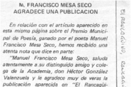 M. Francisco Mesa Seco.