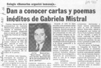 Dan a conocer cartas y poemas inéditos de Gabriela Mistral.