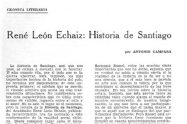 René León Echaiz, Historia de Santiago