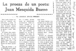 La proeza de un poeta : Juan Mesquida Bueno