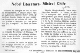 Nobel literatura, Mistral Chile.