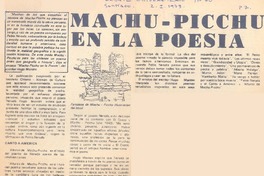 Machu Picchu en la poesía.