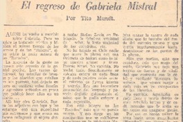 El regreso de Gabriela Mistral