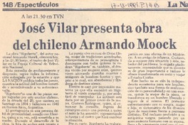 José Vilar presenta obra del chileno Armando Moock.