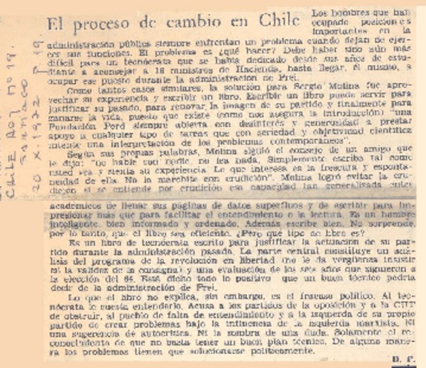 El proceso de cambio en Chile