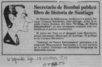 Secretario de Bombal publicó libro de historia de Santiago