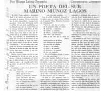 Un poeta del sur Marino Muñoz Lagos