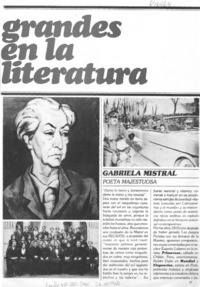 Gabriela Mistral poeta majestuosa.