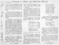 Poesía e ideas en Gabriela Mistral