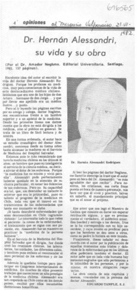 Dr. Hernán Alessandri, su vida y su obra