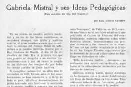 Gabriela Mistral y sus ideas pedagógicas